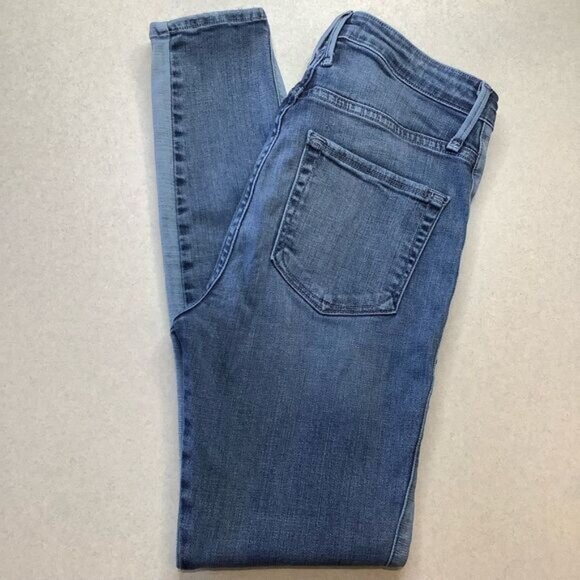 Good American Good Waist 0/25 Two Toned Side Panel Jeans - Picture 2 of 7